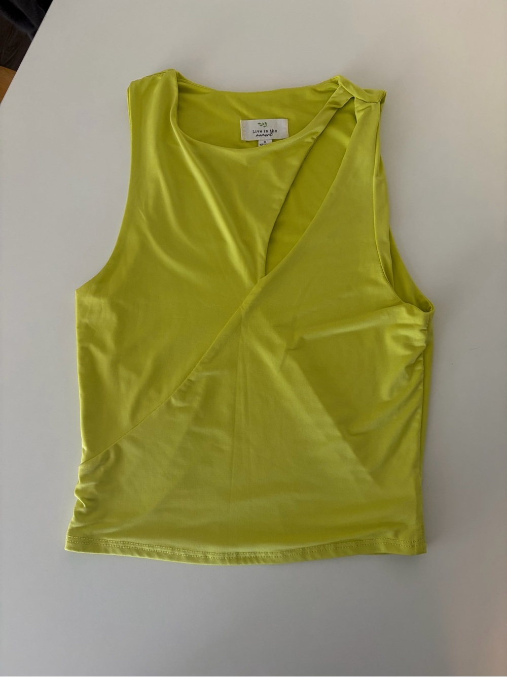 Lime Sleeveless Tank w Cut Out